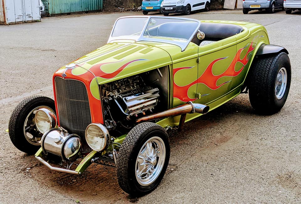 Classic Car with Flame detail Dalziels Garage 2024